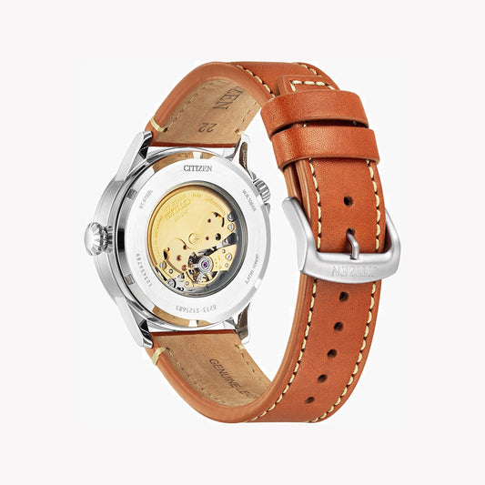 CITIZEN NJ0140-25L DYNAMIC SOPHISTICATION - MEN'S AUTOMATIC WATCH WITH LEATHER BAND & BLUE DIAL-i-Watch-2