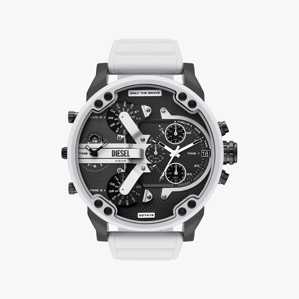 DIESEL DZ7478 BOLD REBEL - MEN'S STAINLESS STEEL TIMEPIECE WITH STRIKING BLACK & WHITE DESIGN