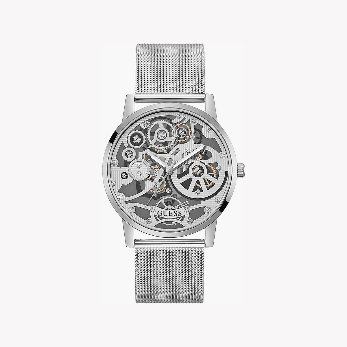 GUESS GW0538G1 - ELEGANT ESSENTIALS SERIES Women's Silver Mesh Watch for Timeless Style & Functionality