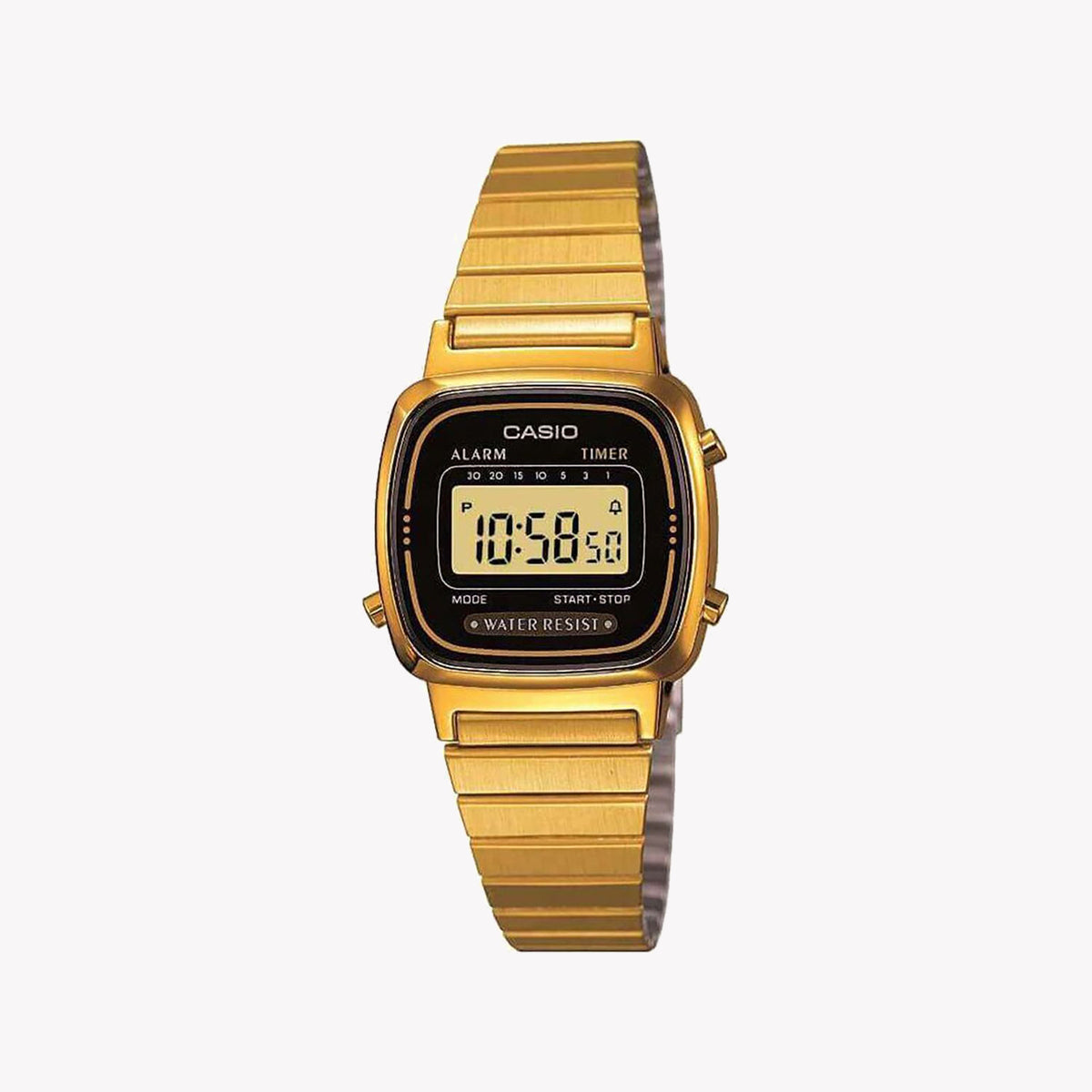 CASIO LA670WEGA-1EF ELEGANT GOLD - TIMELESS DIGITAL CHARM Women's Watch with gold stainless steel band and chic digital display