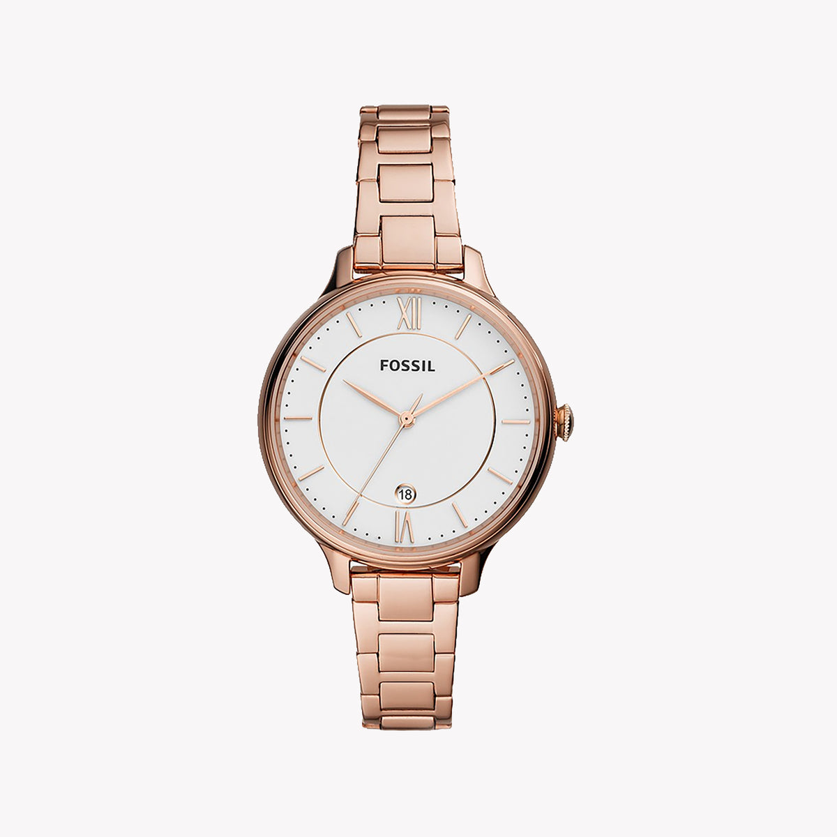FOSSIL ES4874 ROSE GOLD ELEGANCE - TIMELESS WOMEN'S WATCH WITH WHITE DIAL & CLASSIC DESIGN