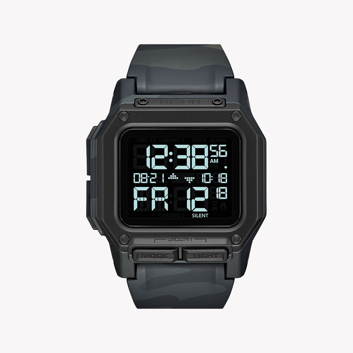 NIXON A1180-3015 BOLD ADVENTURE - STYLISH MEN'S WATCH WITH BLACK RUBBER BAND & DIGITAL DIAL