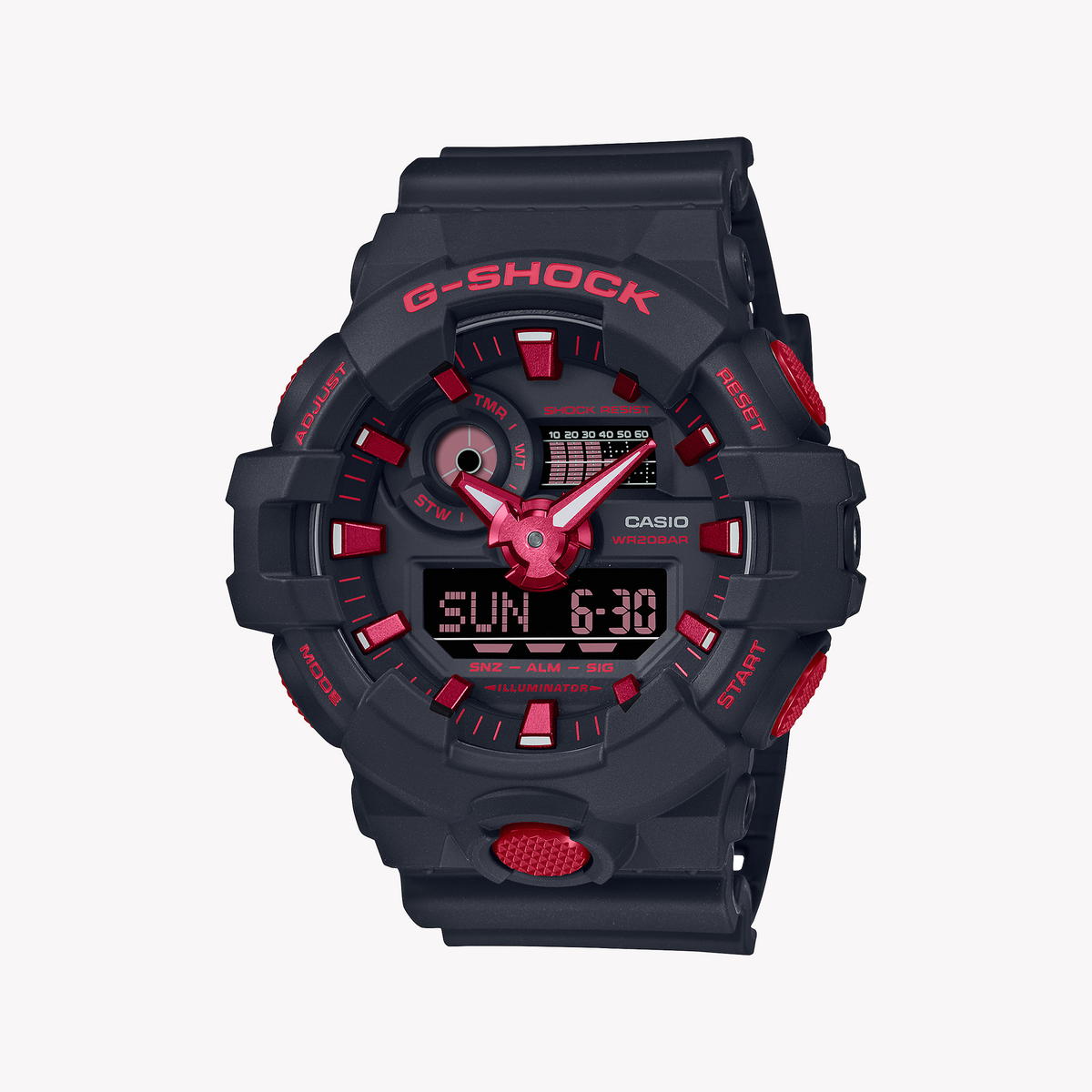 CASIO G-SHOCK GA-700BNR-1ADR BOLD BLACK - MEN'S RUGGED STYLE & FUNCTIONALITY