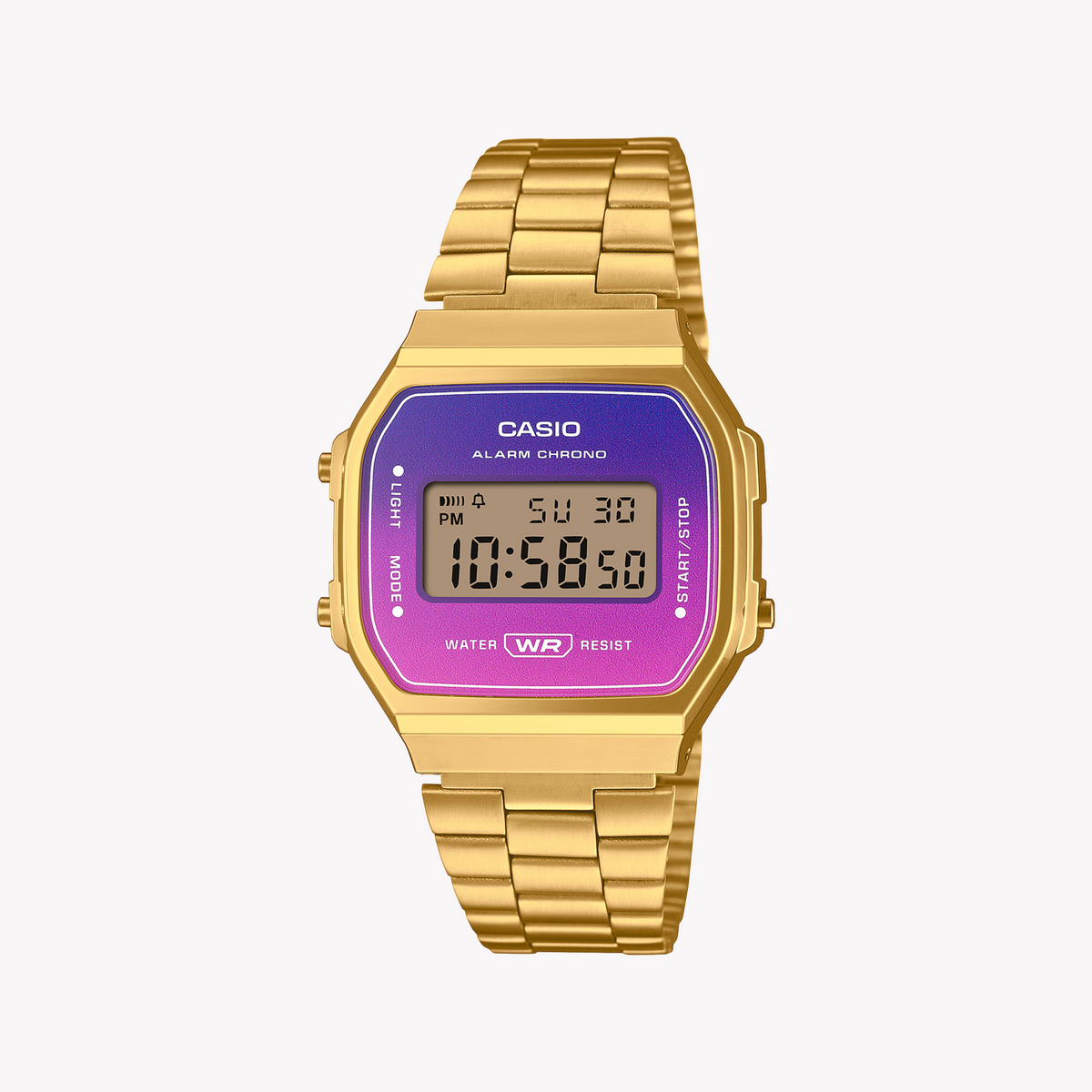CASIO A168WERG-2ADF - SPORTY ELEGANCE WITH GOLD ACCENTS & DIGITAL DISPLAY