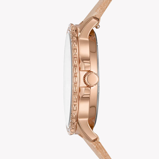 FOSSIL ES4888 ROSE GOLD ELEGANCE - TIMELESS WOMEN'S WATCH WITH LEATHER STRAP & WHITE DIAL-i-Watch-2