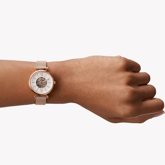 FOSSIL ME3188 ROSE GOLD GRACE - ELEGANT AUTOMATIC WOMEN'S WATCH WITH MOTHER-OF-PEARL DIAL-i-Watch-2