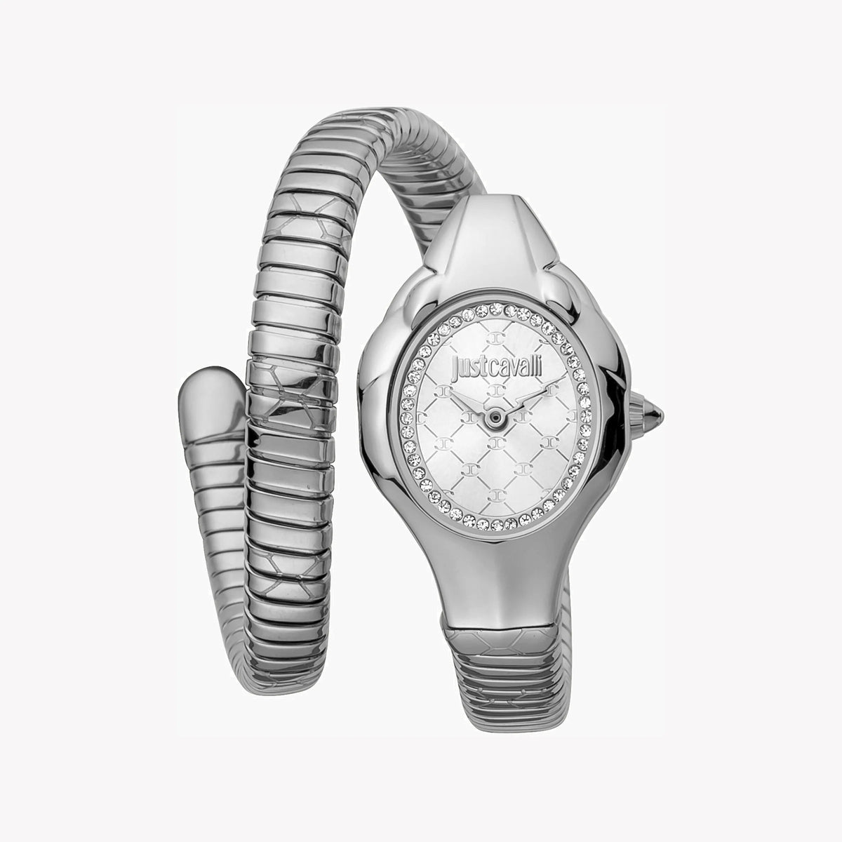 JUST CAVALLI Women's Watch with Silver Stainless Steel Case and Silver Stainless Steel Band
