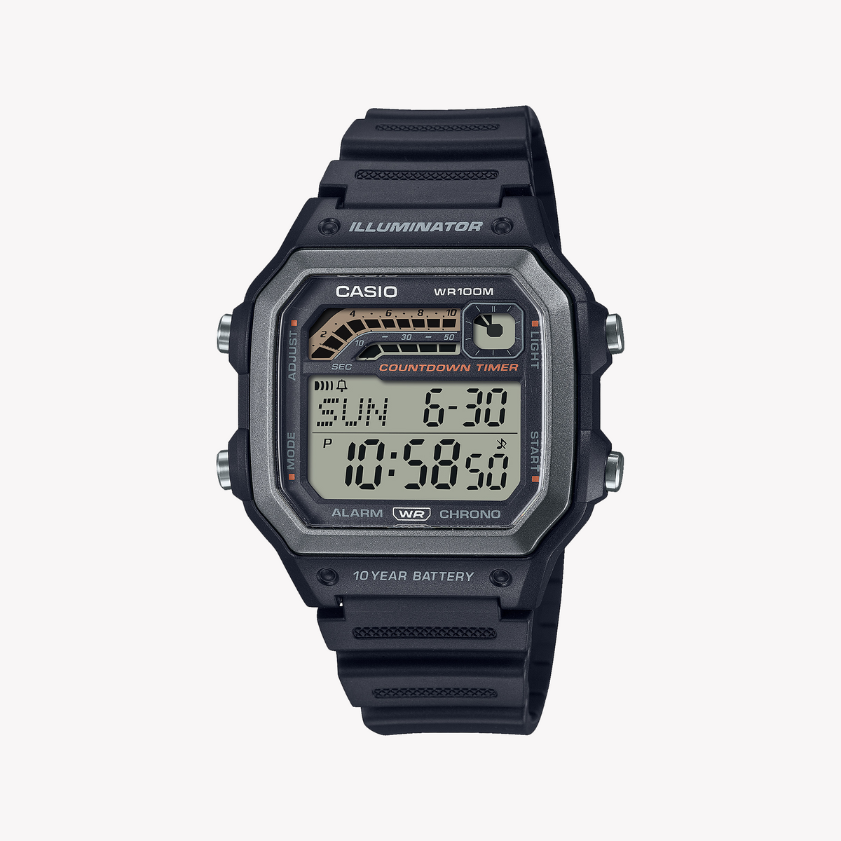 CASIO WS-1600H-1AVDF ADVENTURE READY - MEN'S SPORTY DIGITAL WATCH WITH BLACK RESIN BAND