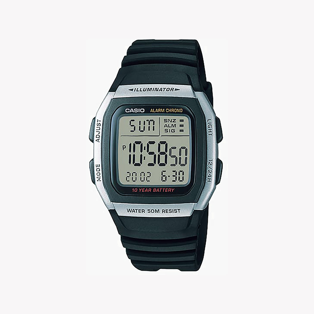 CASIO W-96H-1AVDF MEN'S ACTIVE TIMEPIECE - SLEEK SILVER & BLACK DESIGN