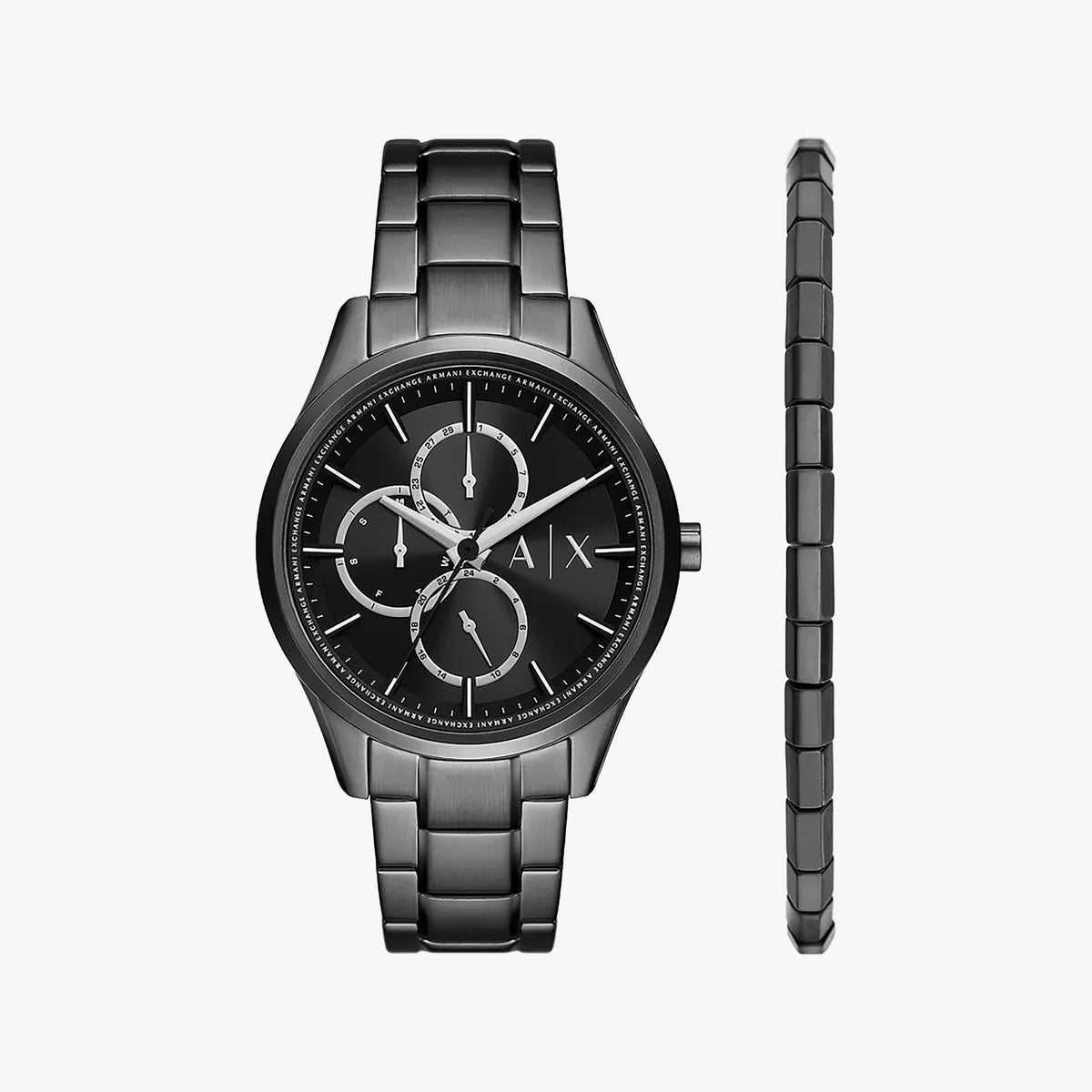 ARMS OF TIME: ARMANI EXCHANGE AX7154SET - BLACK STAINLESS STEEL MENS WATCH