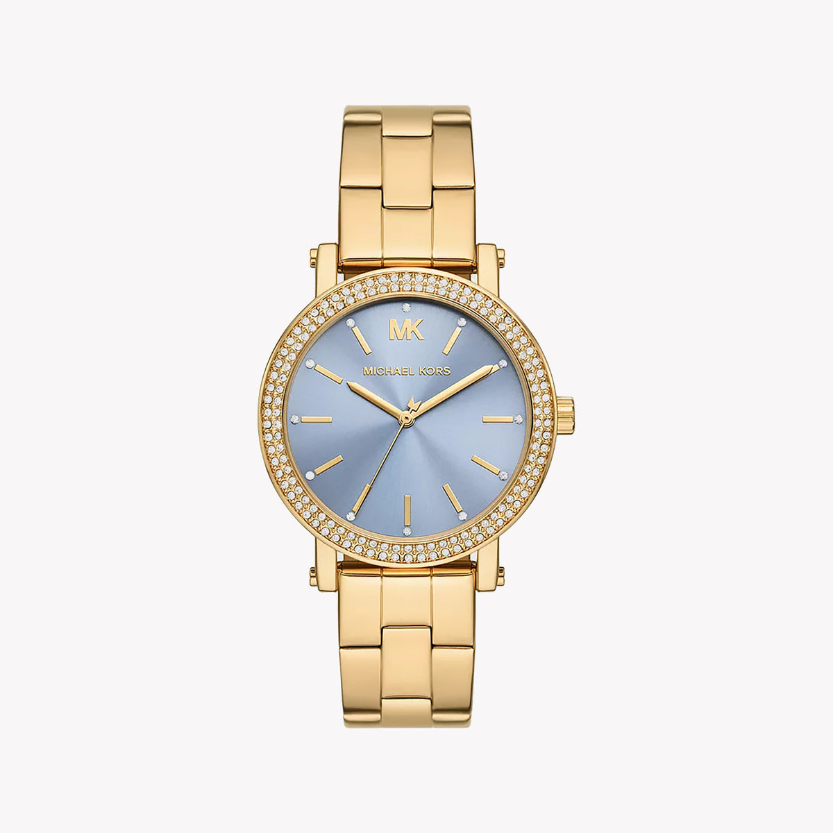 MICHAEL KORS MKO1048 BOLD GOLD & BLUE TIMEPIECE - ELEGANT MEN'S WATCH WITH STAINLESS STEEL BAND