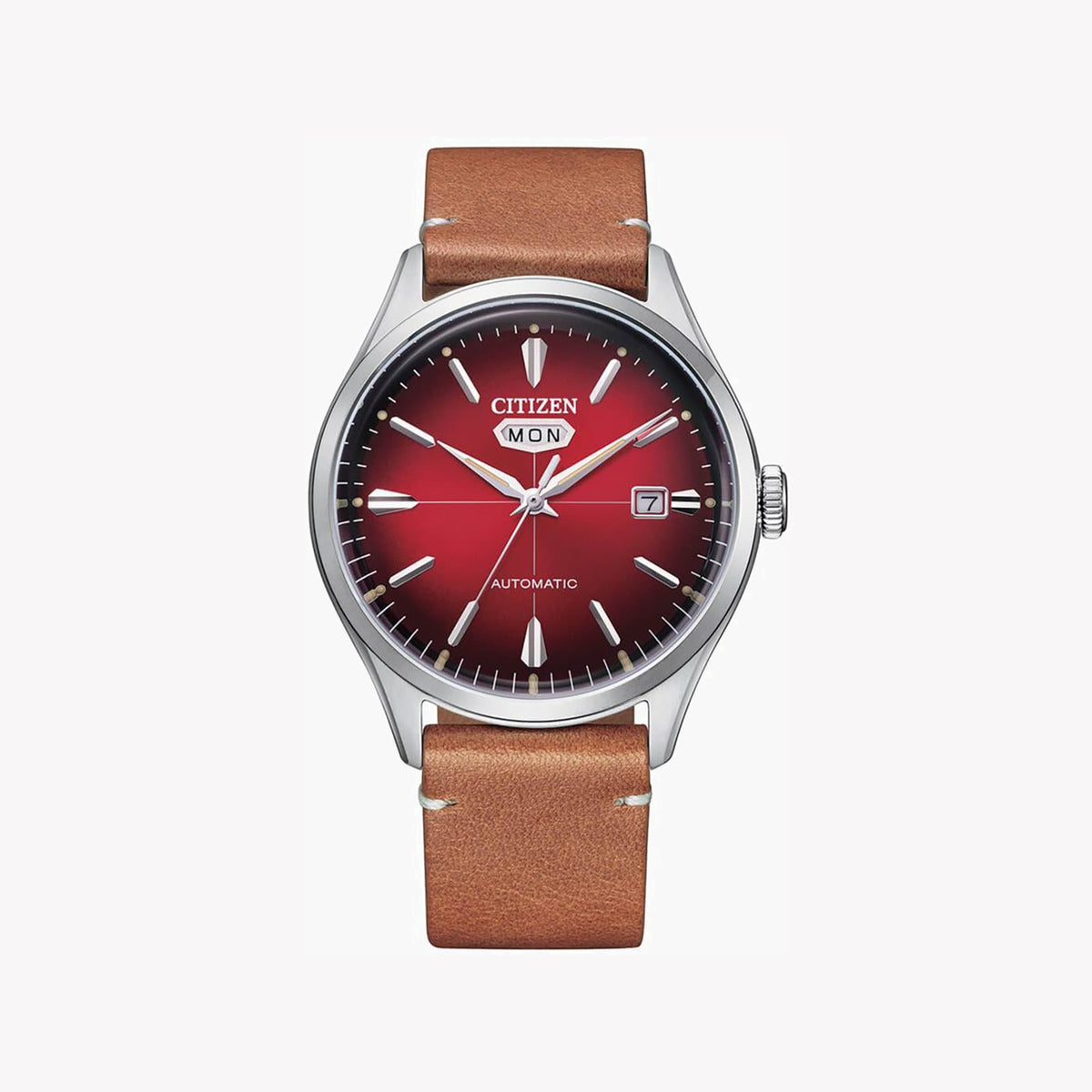 CITIZEN NH8390-11X BOLD AUTOMATIC - STUNNING RED DIAL WITH LUXURIOUS LEATHER BAND Men's Watch