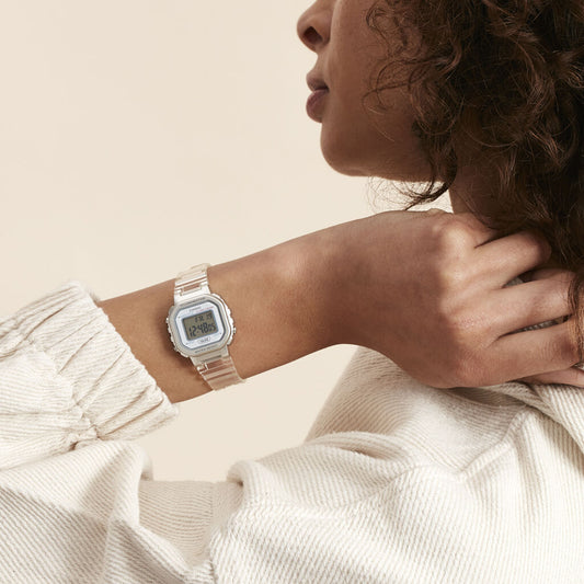 CASIO LA-20WHS-7ADF ELEGANT TIMEKEEPER - STYLISH WHITE RESIN BAND WOMEN'S WATCH with sleek silver case and versatile features.-i-Watch-2