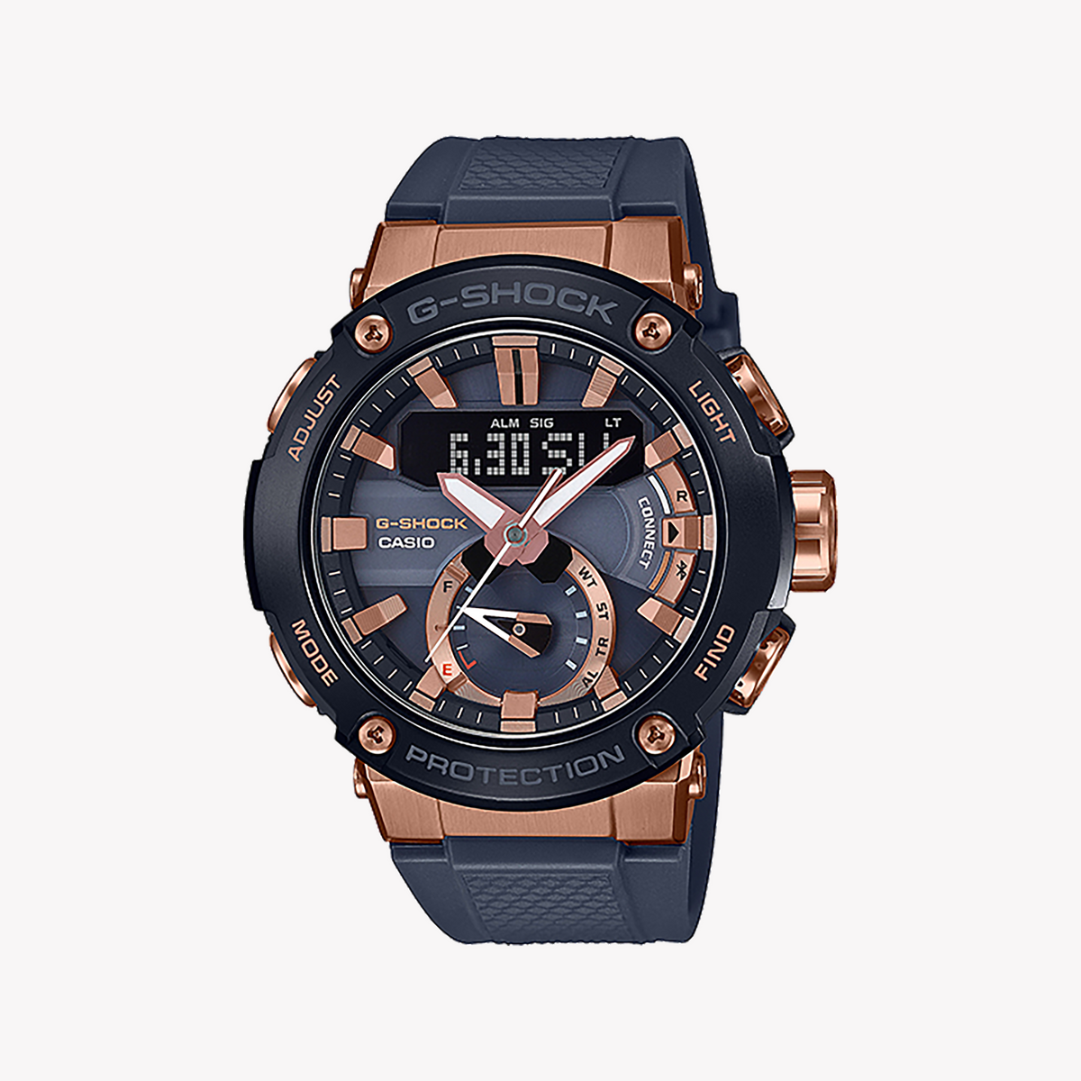 CASIO G-SHOCK GST-B200G-2ADR - BOLD ELEGANCE MEN'S WATCH WITH ROSE GOLD & BLACk RESIN BAND