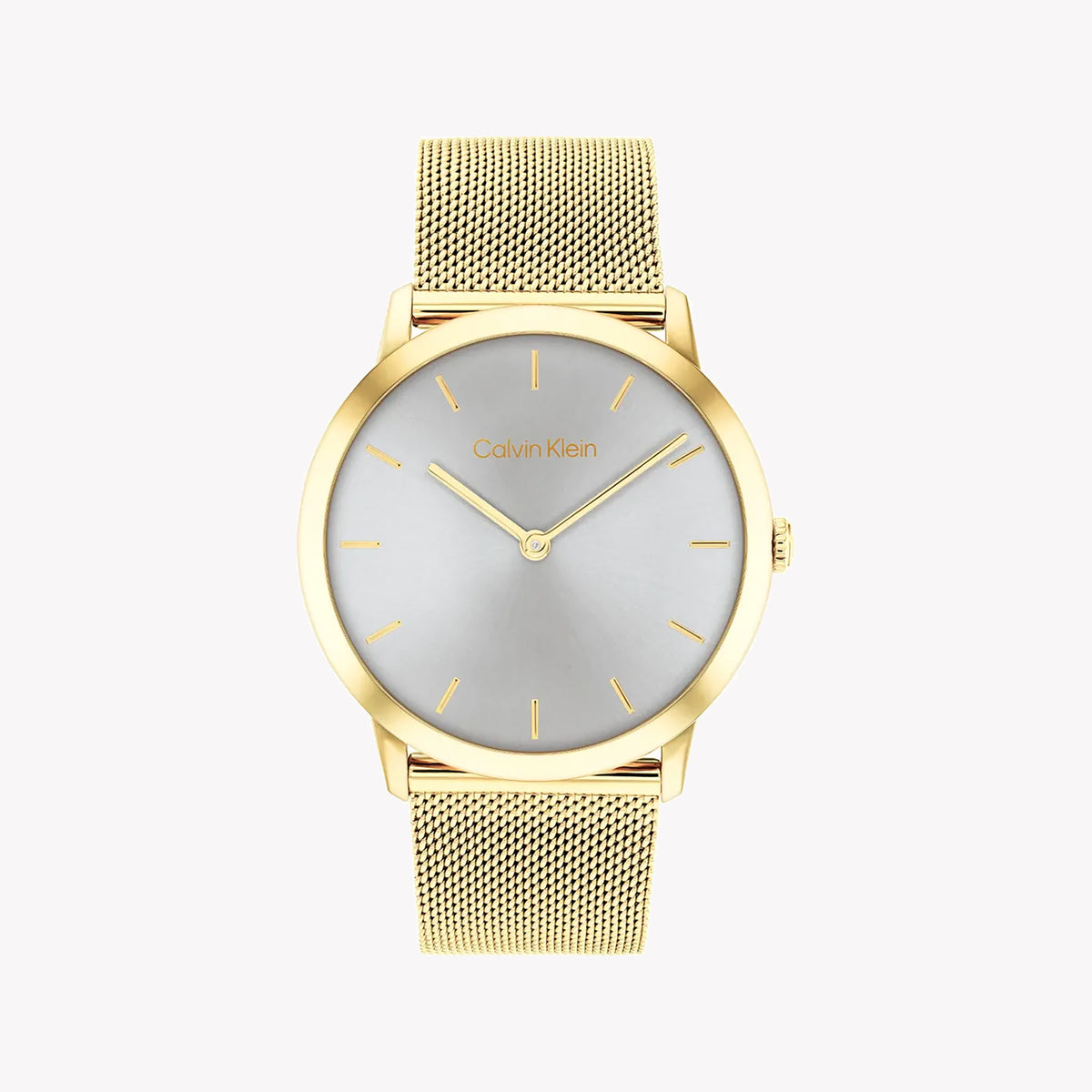 CK CALVIN KLEIN NEW COLLECTION - RADIANT GOLD TIMEPIECE WITH SILVER BAND - UNISEX WATCH
