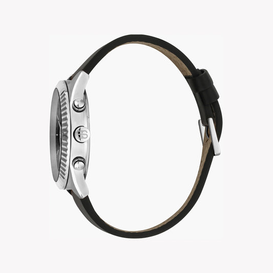 ESPRIT MEN'S STYLISH BLACK LEATHER WATCH - TIMELESS ELEGANCE WITH STAINLESS STEEL CASE-i-Watch-2