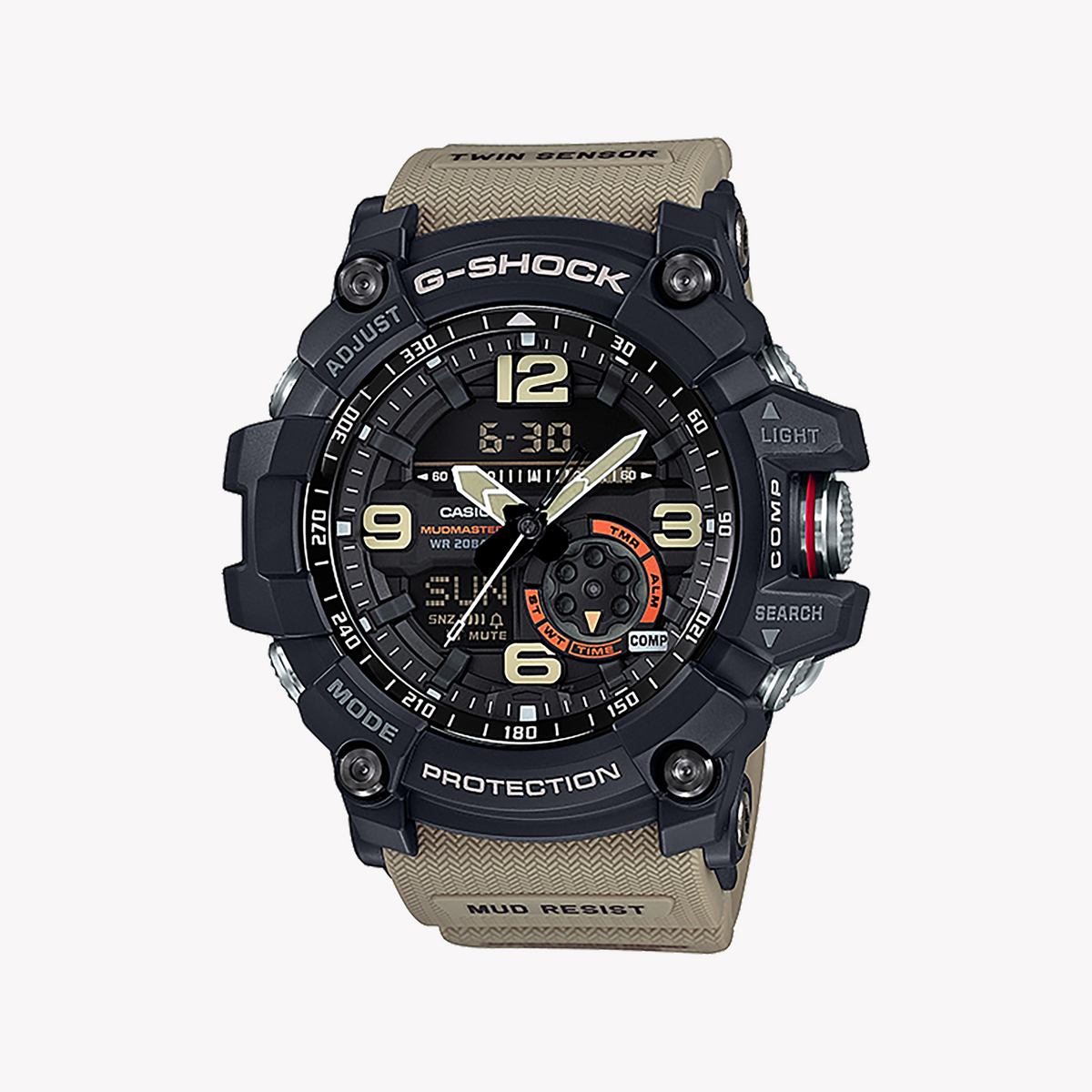 CASIO G-SHOCK GG-1000-1A5DR RUGGED ELEGANCE - ADVENTURE READY MEN'S WATCH with sleek black stainless steel case and dynamic features