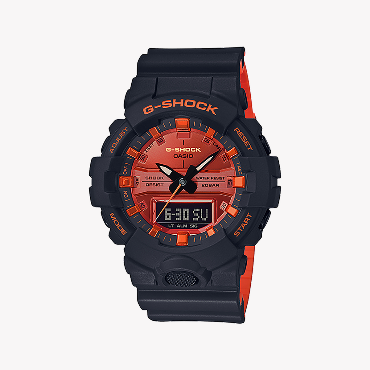 CASIO G-SHOCK GA-800BR-1ADR - BOLD ADVENTURER MEN'S WATCH with Sleek Black Resin & Striking Red Dial