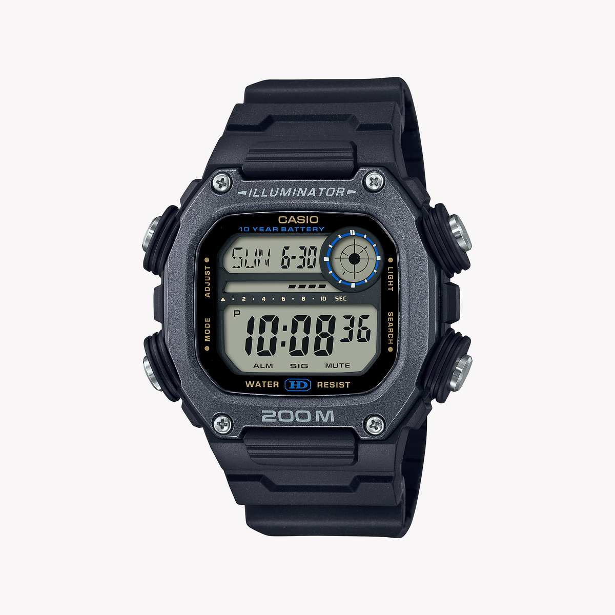 CASIO DW-291HX-1AVDF BOLD ADVENTURE - MEN'S DIGITAL WATCH WITH BLACK RESIN BAND & 20 ATM WATER RESISTANCE