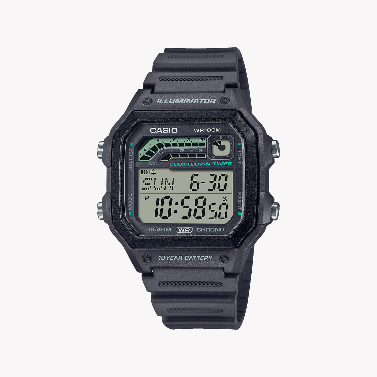 CASIO WS-1600H-8AVDF - BOLD SPORTY STYLE MEN'S DIGITAL WATCH with Sleek Black Design and Adventure-Ready Features