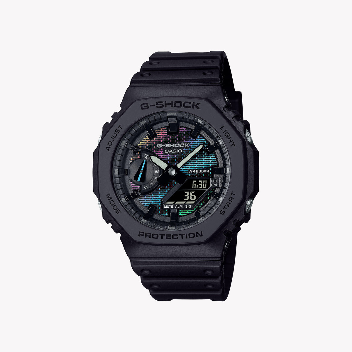 CASIO G-SHOCK GA-2100RW-1AER OAK STRIKING - VIBRANT RED ACCENTS UNISEX WATCH with bold design and resilient features.