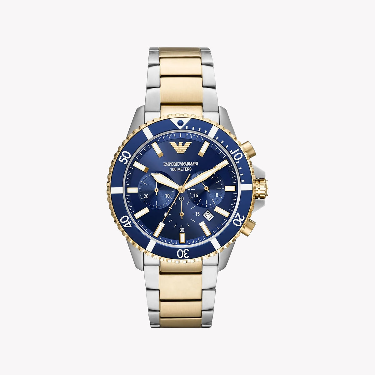 EMPORIO ARMANI AR11362 STUNNING ELEGANCE - MEN'S TIMEPIECE WITH BOLD BLUE DIAL & STAINLESS STEEL BAND