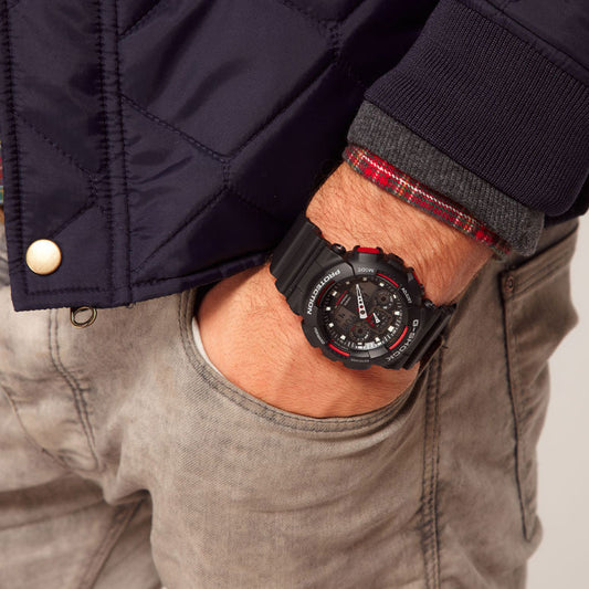 CASIO G-SHOCK GA-100-1A4 UNYIELDING STYLE - ADVENTURE-READY MEN'S WATCH WITH BLACK RESIN BAND-i-Watch-2