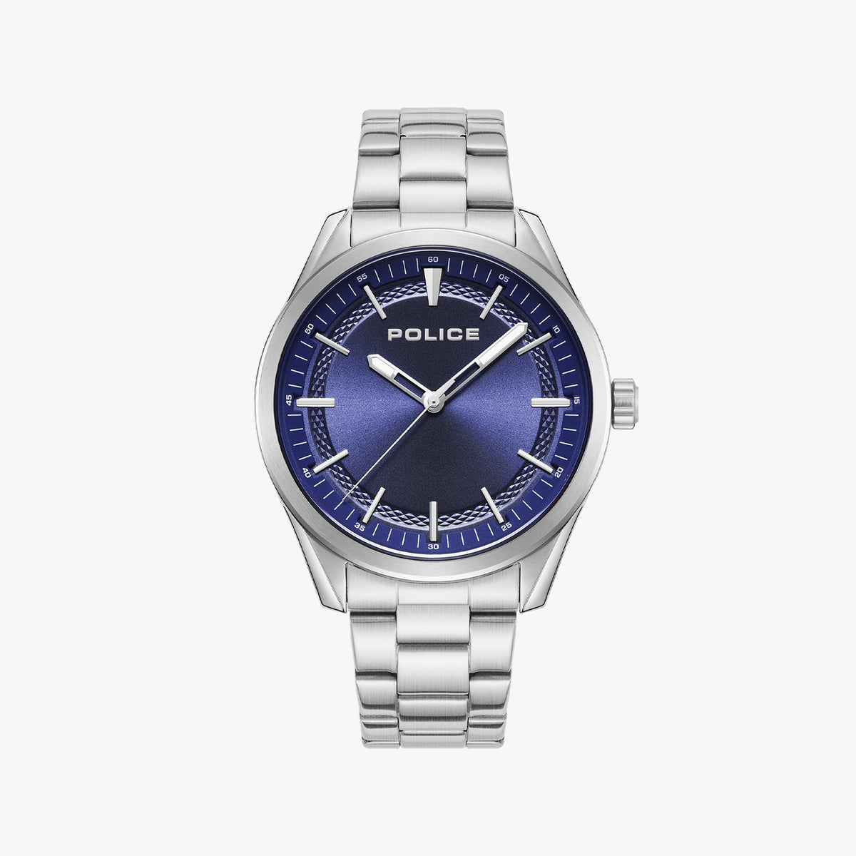 POLICE PEWJG0018203 ELEGANTLY RUGGED - MEN'S TIMEPIECE WITH STYLISH BLUE DIAL & SILVER BAND
