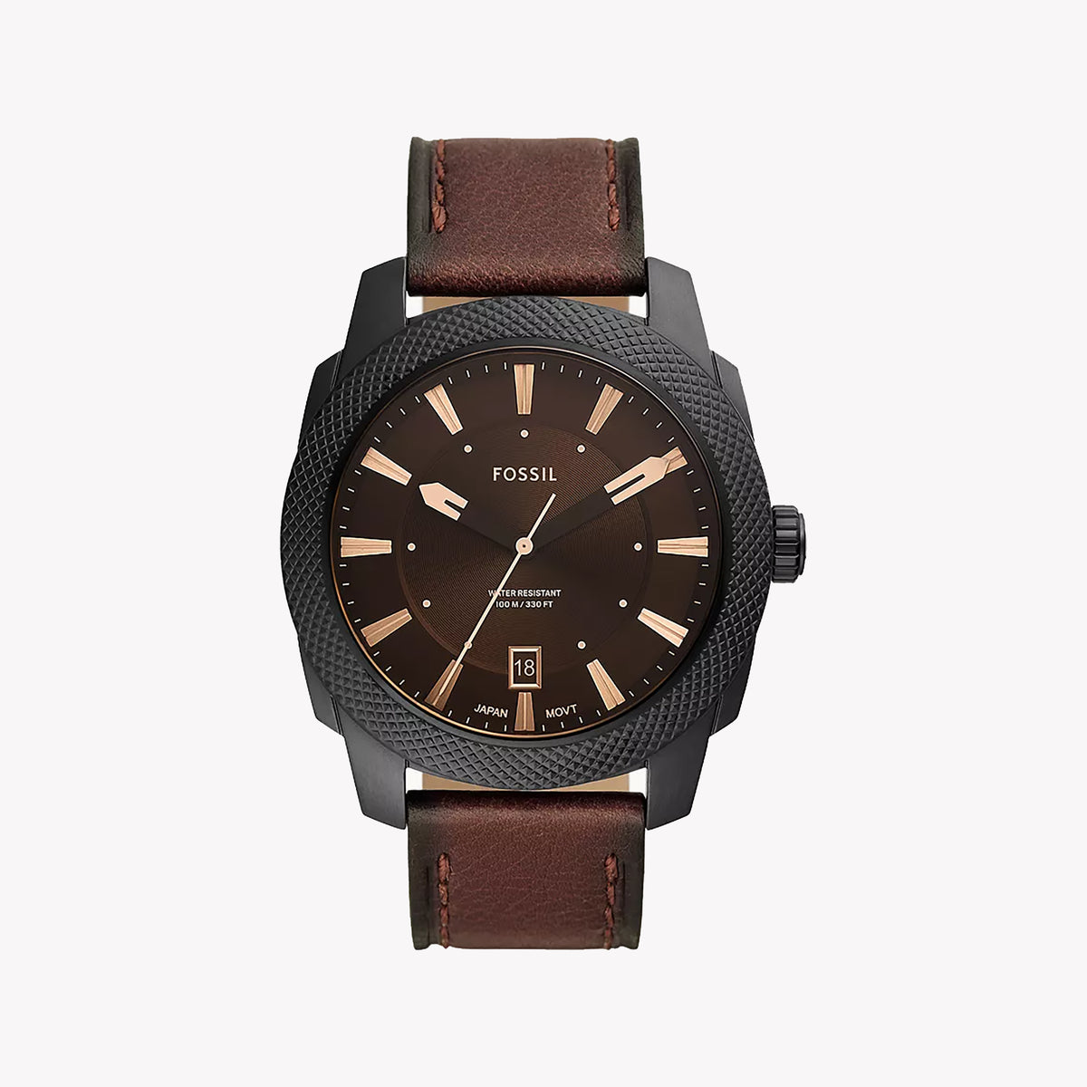 FOSSIL MACHINE THREE - BOLD BLACK & BROWN TIMEPIECE FOR MODERN MEN