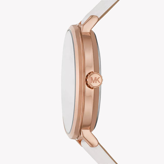 MICHAEL KORS MK2958 ROSE GOLD GLAM - ELEGANT WHITE LEATHER WOMEN'S WATCH-i-Watch-2