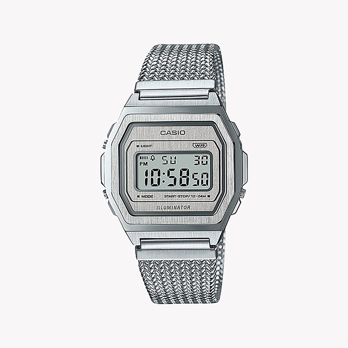CASIO A1000MA-7EF - ELEGANTLY VERSATILE MEN'S DIGITAL TIMEPIECE WITH STAINLESS STEEL FINISH