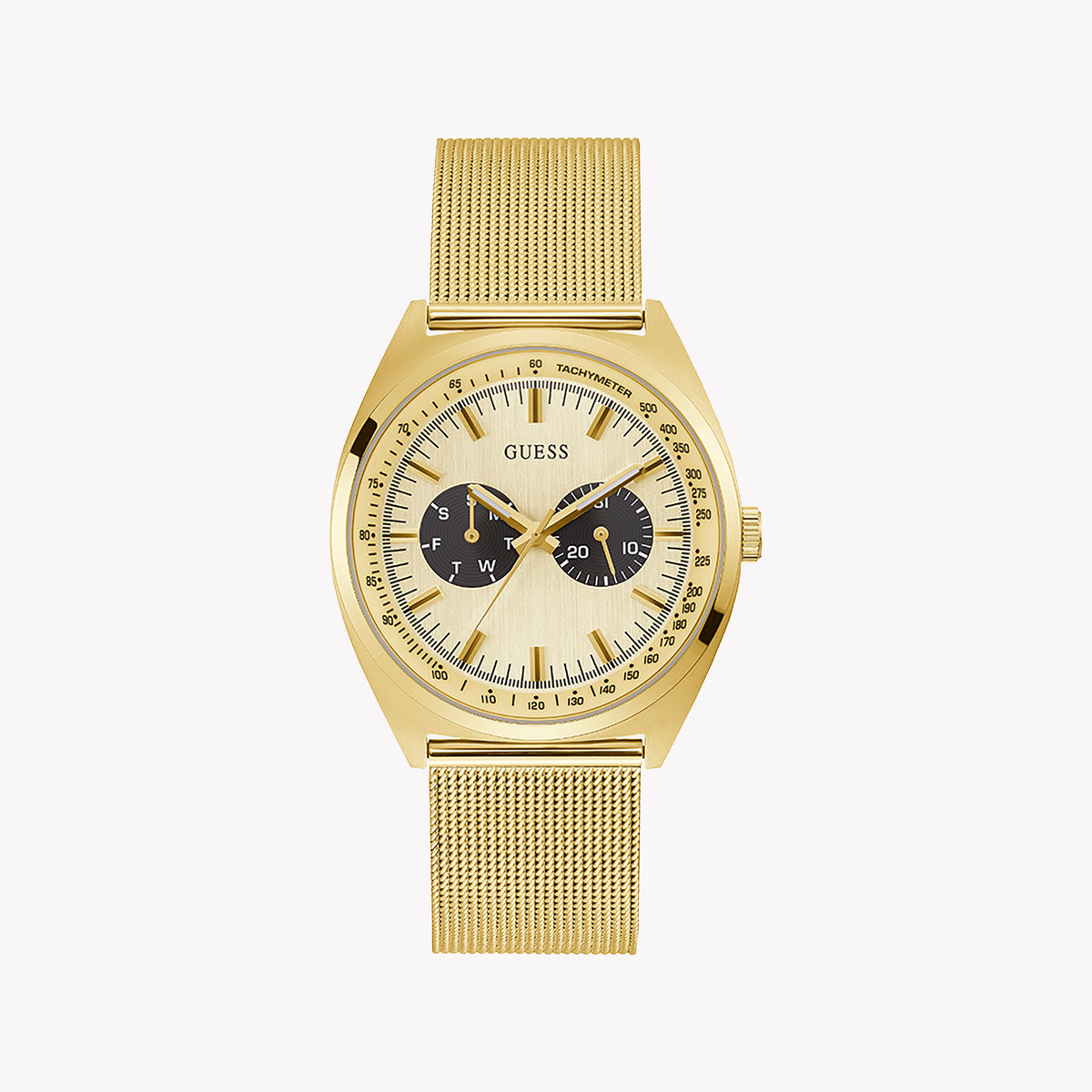 GUESS GW0336G2 - BOLD SOPHISTICATION MEN'S WATCH WITH GOLD STAINLESS STEEL BAND AND BEIGE DIAL
