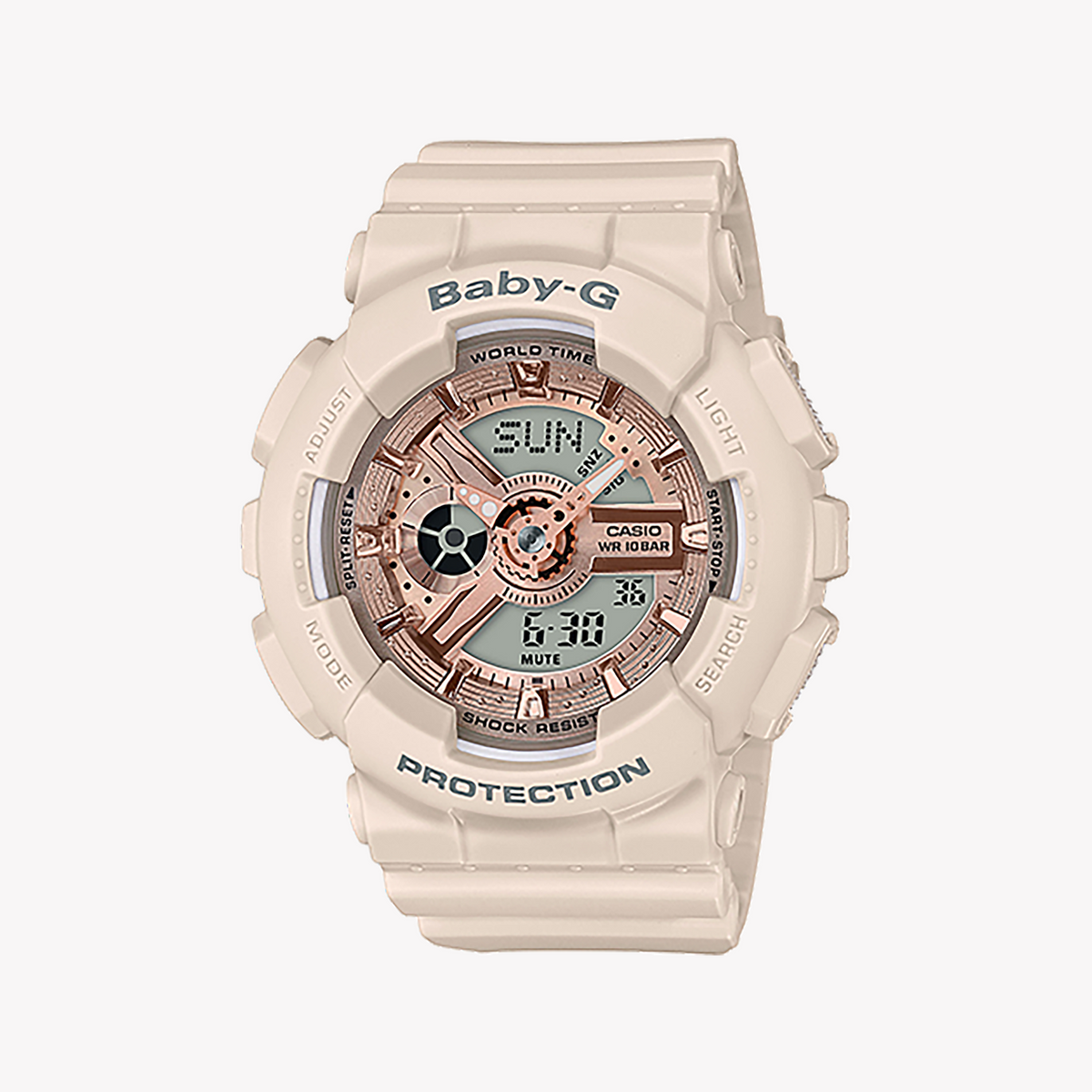 BABY-G ADVENTURE SERIES - ELEGANT WHITE RESIN WOMEN'S WATCH WITH DIGITAL DISPLAY