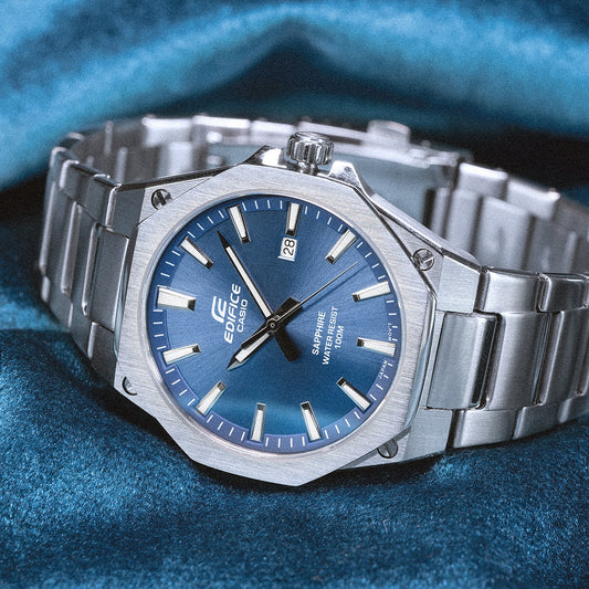 EDIFICE EFR-S108D-2AVUEF - MEN'S STYLISH BLUE DIAL STAINLESS STEEL WATCH-i-Watch-2
