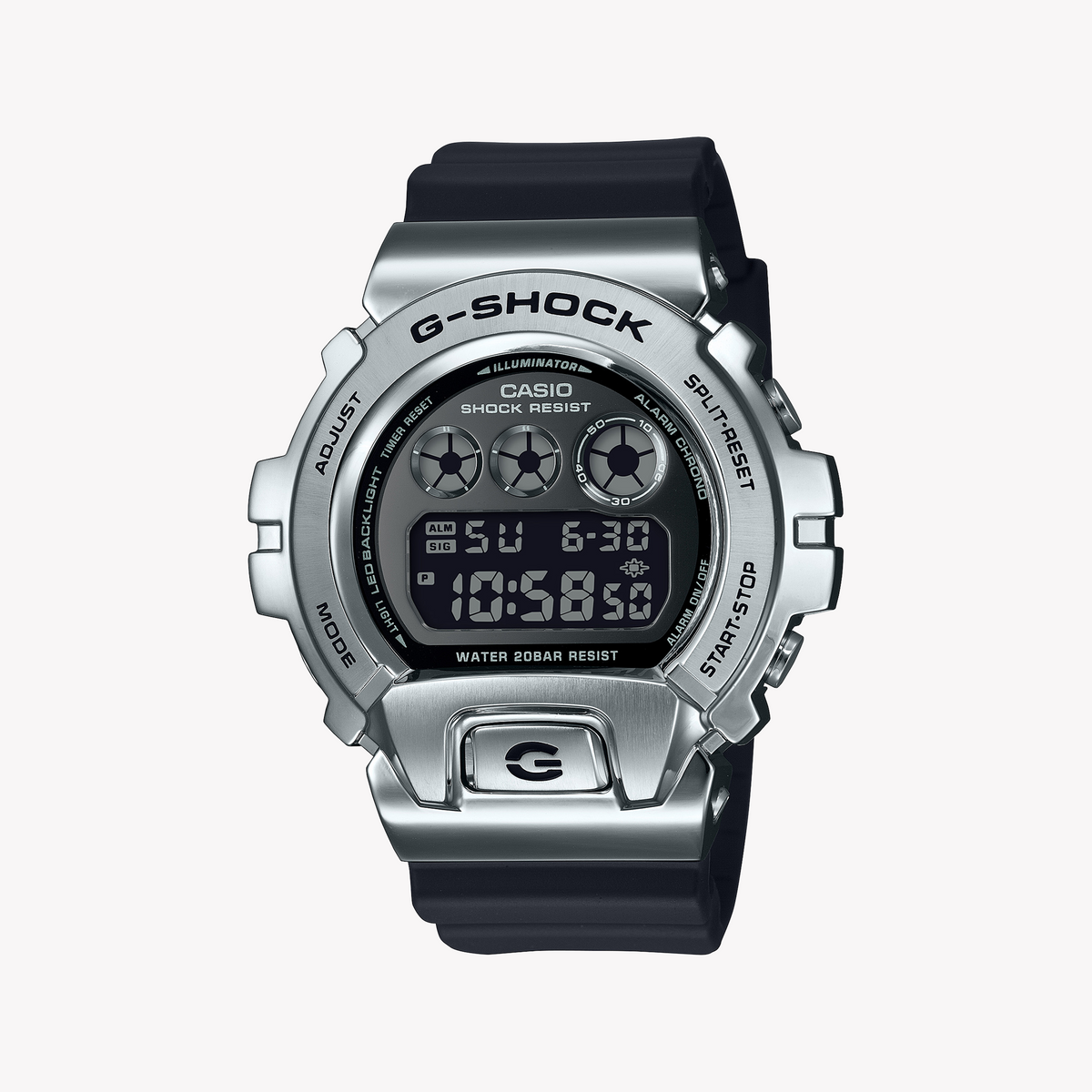 CASIO G-SHOCK GM-6900U-1DR - SPORTY ELEGANCE MEN'S WATCH WITH BLACK RESIN BAND & STAINLESS STEEL CASE