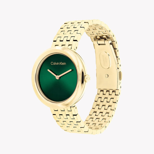 CK CALVIN KLEIN NEW COLLECTION - GLAMOROUS GOLD & GREEN WOMEN'S WATCH-i-Watch-2