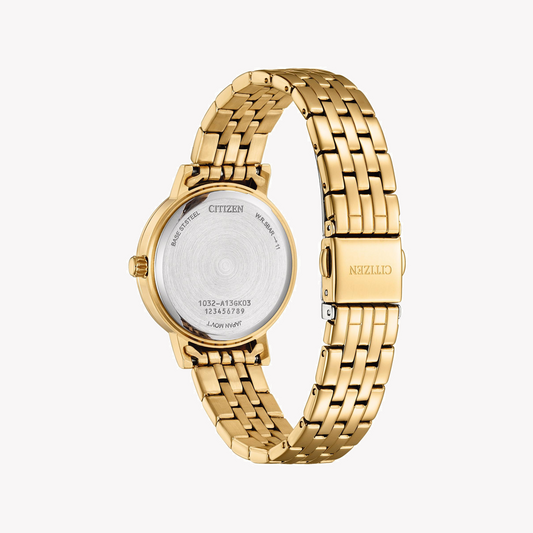 CITIZEN EL3103-57D RADIANT CHARM - GOLDEN ELEGANCE WITH PEARL DIAL & SPARKLING CRYSTALS Women's Watch-i-Watch-2
