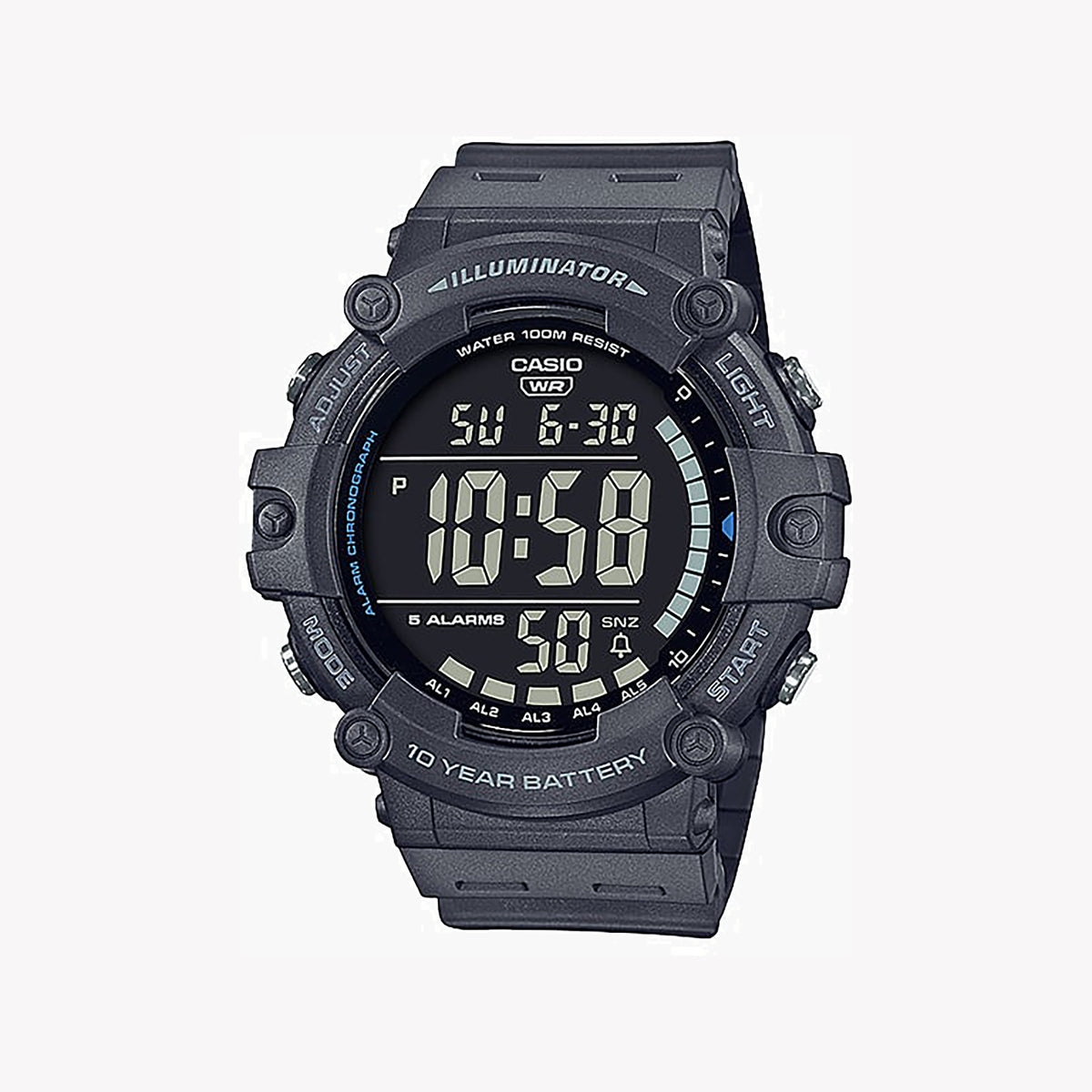 CASIO AE-1500WH-8BV ADVENTURER - SPORTY DIGITAL WATCH WITH BLACK RESIN BAND & BOLD DISPLAY