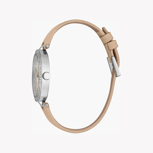 ESPRIT Women's Watch with Silver Stainless Steel Case and Beige Leather Band-i-Watch-2