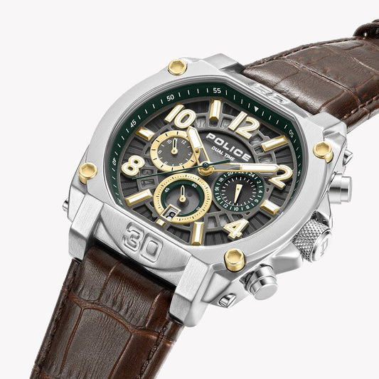 POLICE PEWJF0021902 ELEGANT TIMEPIECE - GENTLEMAN'S QUARTZ WATCH WITH LEATHER BAND & STRIKING BLACK DIAL-i-Watch-2