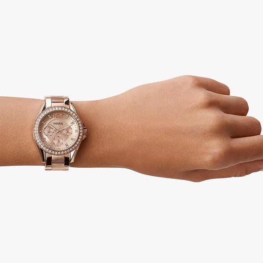 FOSSIL ES2811 ROSE GOLD CLASSIC - ELEGANT WOMEN'S MULTIFUNCTION WATCH-i-Watch-2
