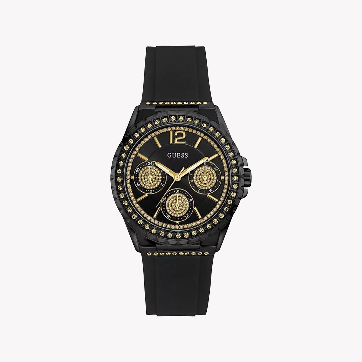 GUESS W0846L1 BOLD ELEGANCE - ALL-BLACK WOMEN'S WATCH WITH STYLISH SILICONE BAND