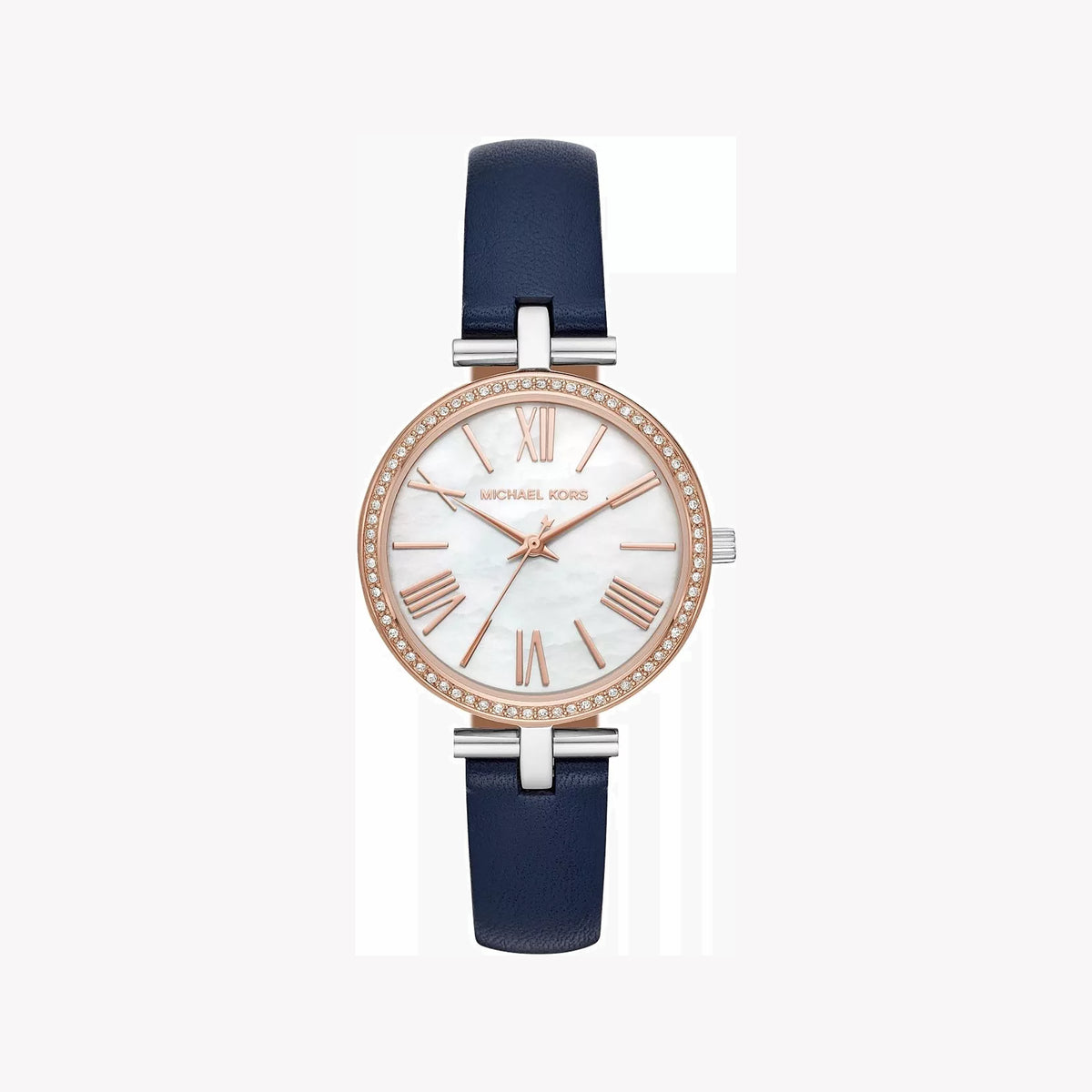 MICHAEL KORS MK2833 ROSE GOLD CHIC APPEAL - ELEGANT WOMEN'S WATCH WITH BLUE LEATHER BAND