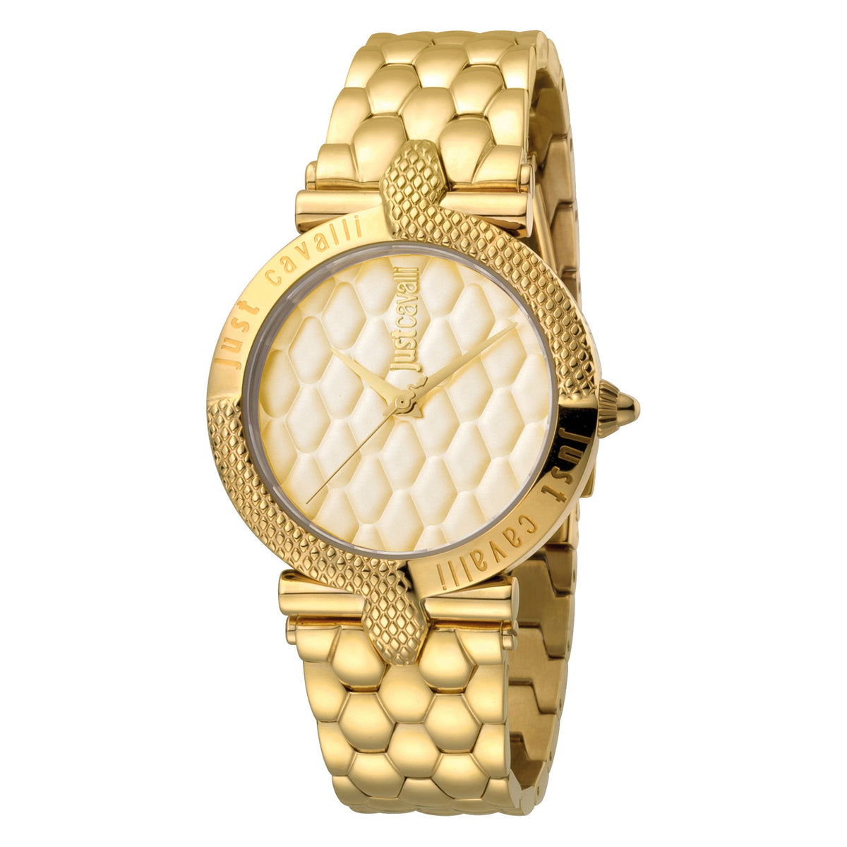JUST CAVALLI Women's Watch with Gold Stainless Steel Case and Gold Stainless Steel Band
