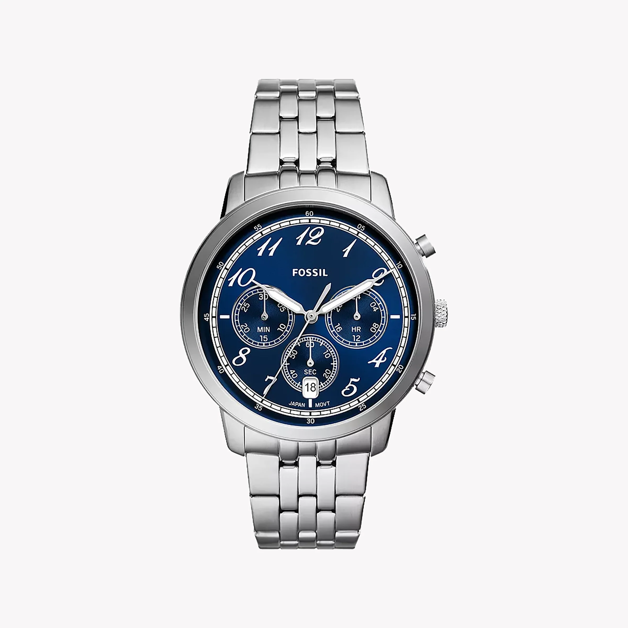 Mens Watches Fossil Watch 3atm Fossil Men's Silver Watch, Blue