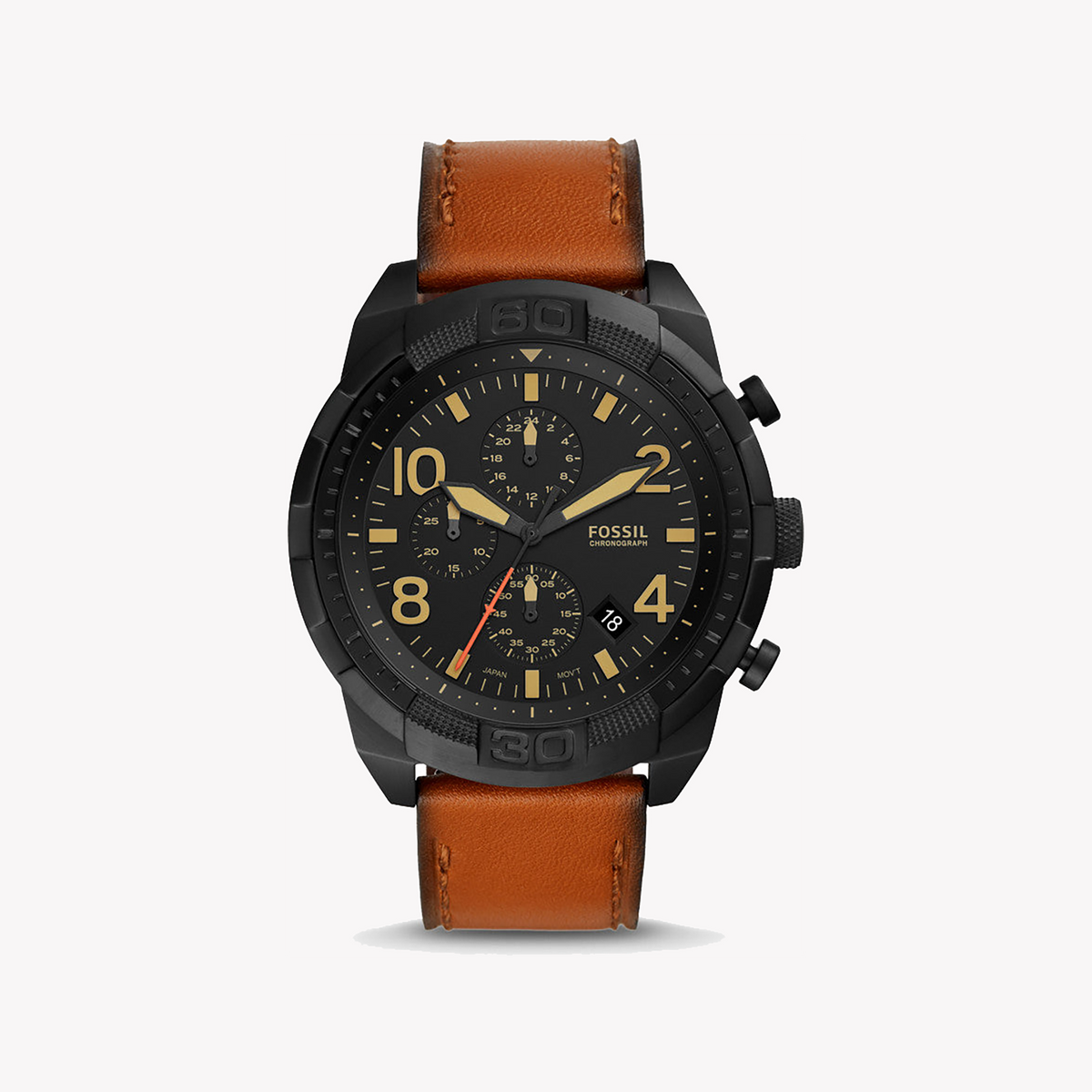 FOSSIL FS5714 TIMELESS ELEGANCE - SOPHISTICATED MEN'S WATCH WITH BLACK DIAL & BROWN LEATHER STRAP