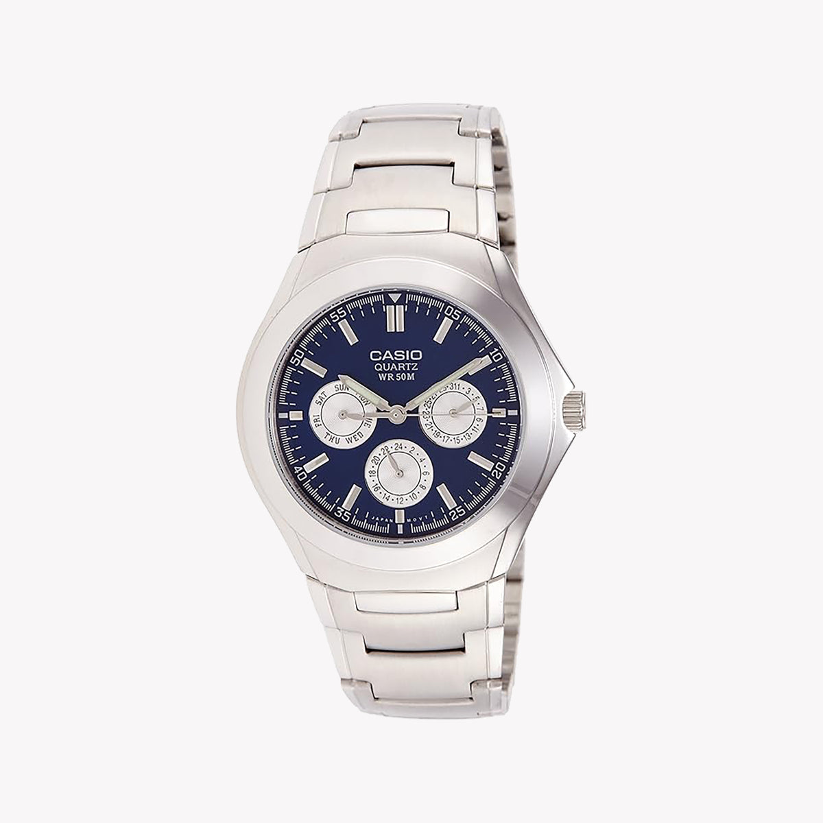 MTP-1247D-2AVDF - TIMELESS ELEGANCE - CLASSIC MEN'S STAINLESS STEEL WATCH with Date & Day Display