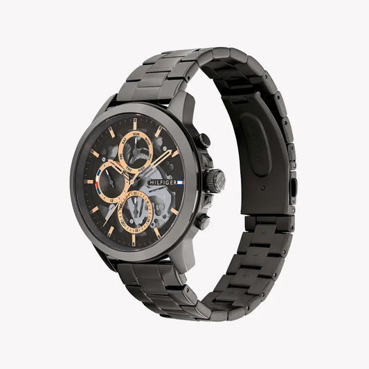 Tommy Hilfiger Men's Black Watch, Multicolor Dial | 1680670