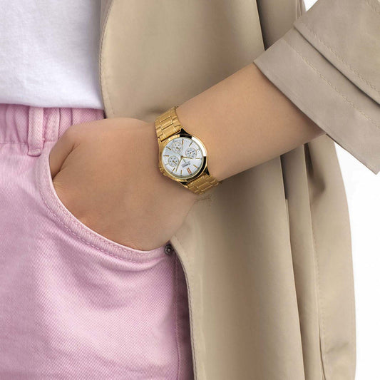 CASIO LTP-V300G-7AUDF ELEGANT ADVENTURER - Women's Gold-Tone Sports Watch with White Dial and Stainless Steel Band-i-Watch-2