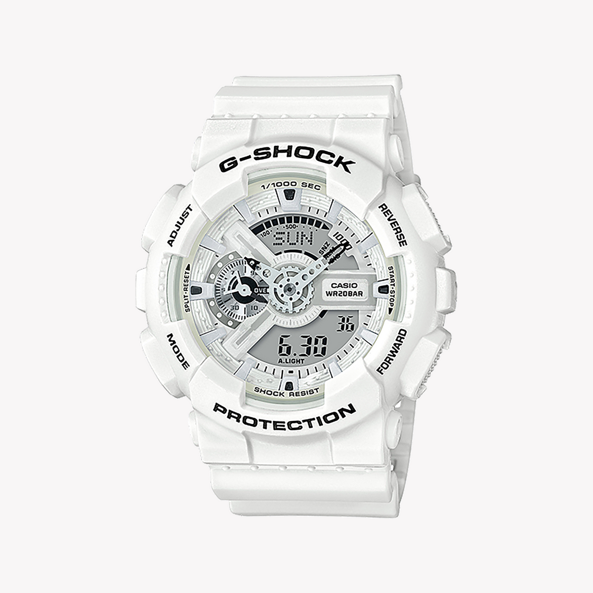 CASIO G-SHOCK GA-110MW-7ADR BOLD ADVENTURE - MEN'S WHITE RESIN WATCH 200M WATER RESISTANT